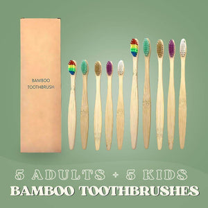 SaveItMom™ Eco-Friendly Bamboo Toothbrush Set (10-Pack)