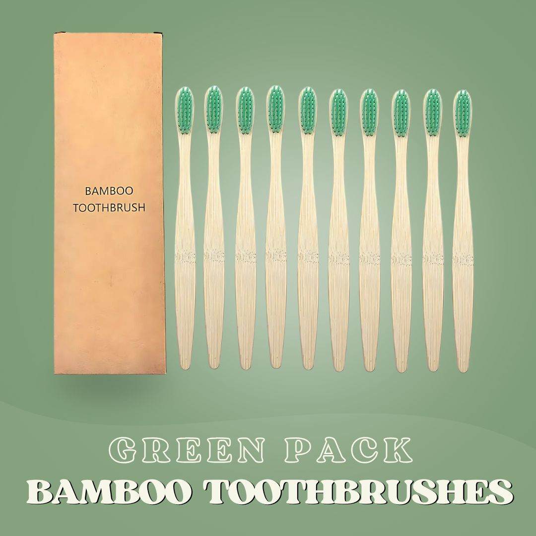 SaveItMom™ Eco-Friendly Bamboo Toothbrush Set (10-Pack)